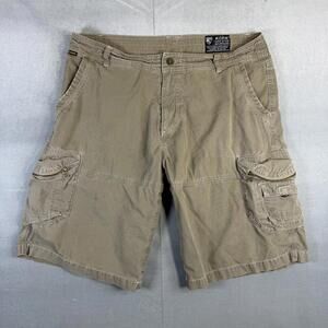 Kuhl Ambush Cargo Shorts Mens 38 Beige Vintage Patina Dye Hiking Outdoor